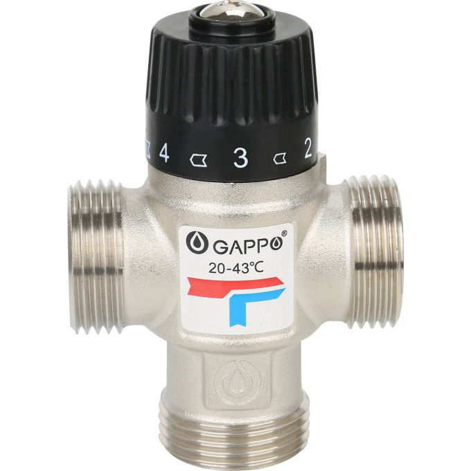 Термостатический смесительный клапан для систем отопления и ГВС GAPPO G1441,06